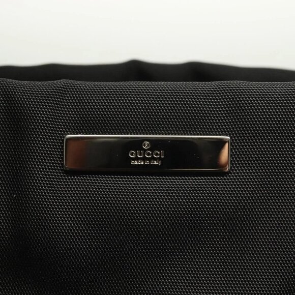 GUCCI Bamboo Hand Bag Nylon Black Silver 002 1016 Auth ep9594 - Picture 14 of 16